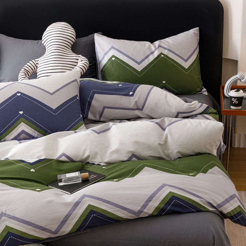 4Pcs Cotton 40s 130*70 gram/inch | Cotton Digital Printing Cover BedSet | ID COTTON4PCS025COLOR006