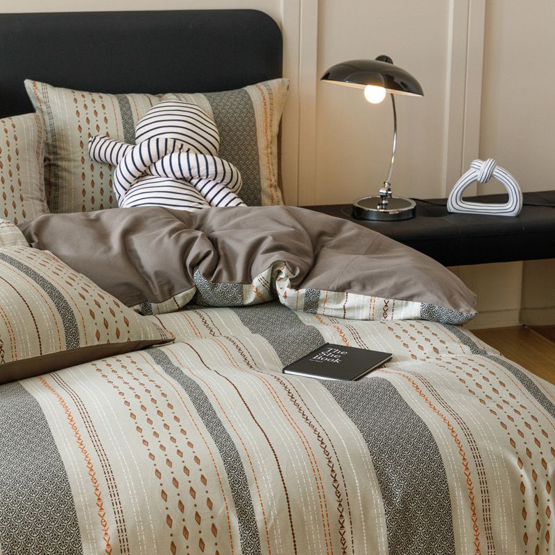 4Pcs Cotton 40s 130*70 gram/inch | Cotton Digital Printing Cover BedSet | ID COTTON4PCS025COLOR010