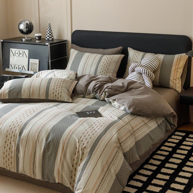 4Pcs Cotton 40s 130*70 gram/inch | Cotton Digital Printing Cover BedSet | ID COTTON4PCS025COLOR010