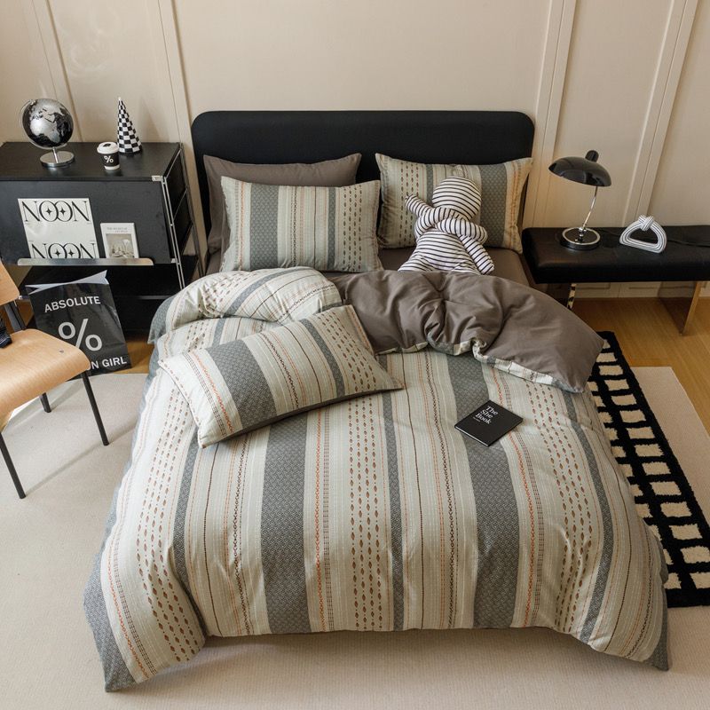 4Pcs Cotton 40s 130*70 gram/inch | Cotton Digital Printing Cover BedSet | ID COTTON4PCS025COLOR010