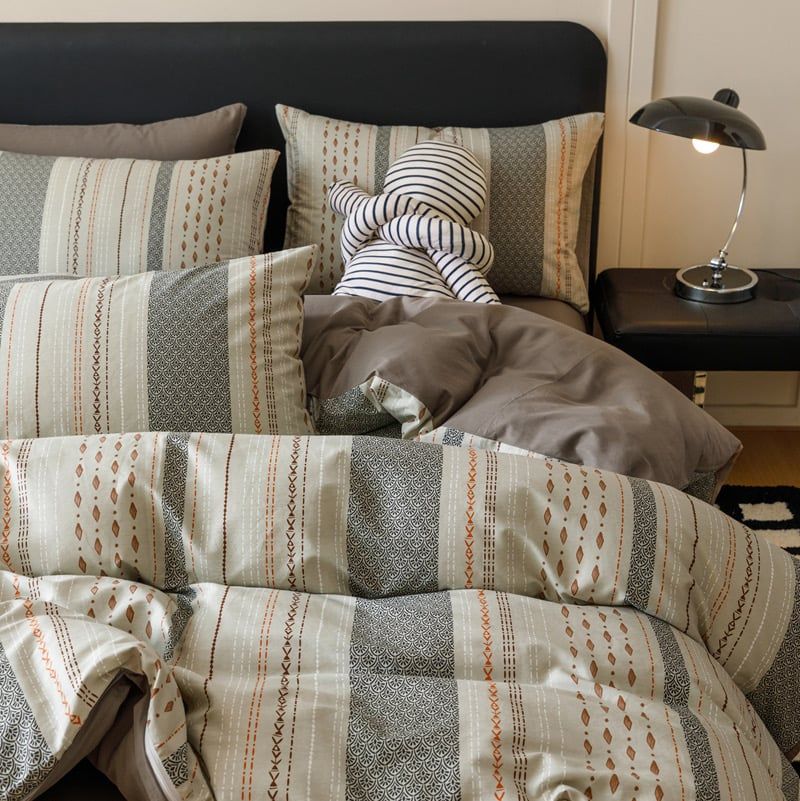 4Pcs Cotton 40s 130*70 gram/inch | Cotton Digital Printing Cover BedSet | ID COTTON4PCS025COLOR010