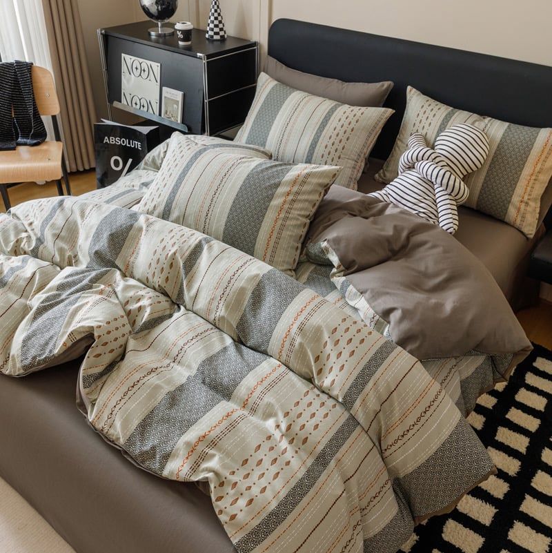 4Pcs Cotton 40s 130*70 gram/inch | Cotton Digital Printing Cover BedSet | ID COTTON4PCS025COLOR010