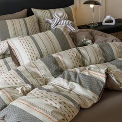 4Pcs Cotton 40s 130*70 gram/inch | Cotton Digital Printing Cover BedSet | ID COTTON4PCS025COLOR010