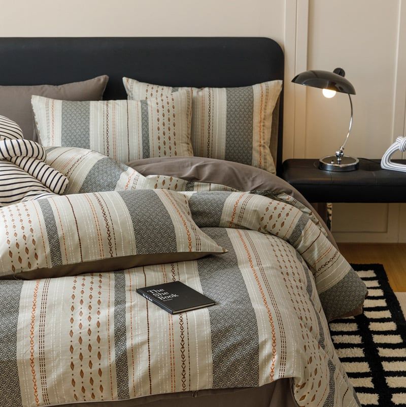 4Pcs Cotton 40s 130*70 gram/inch | Cotton Digital Printing Cover BedSet | ID COTTON4PCS025COLOR010