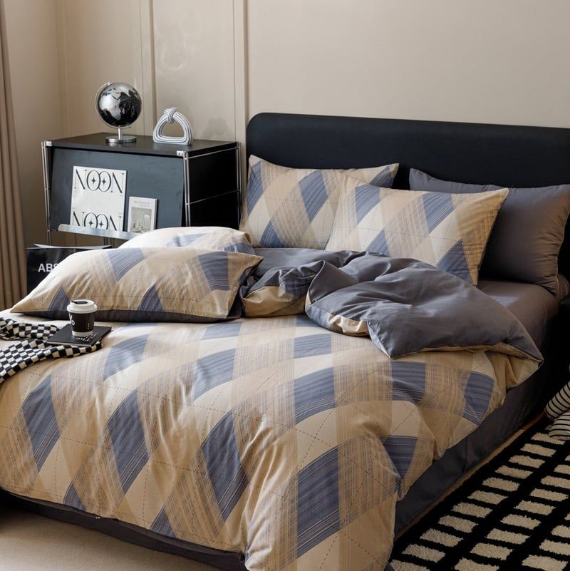 4Pcs Cotton 40s 130*70 gram/inch | Cotton Digital Printing Cover BedSet | ID COTTON4PCS025COLOR014