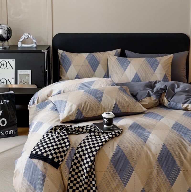 4Pcs Cotton 40s 130*70 gram/inch | Cotton Digital Printing Cover BedSet | ID COTTON4PCS025COLOR014