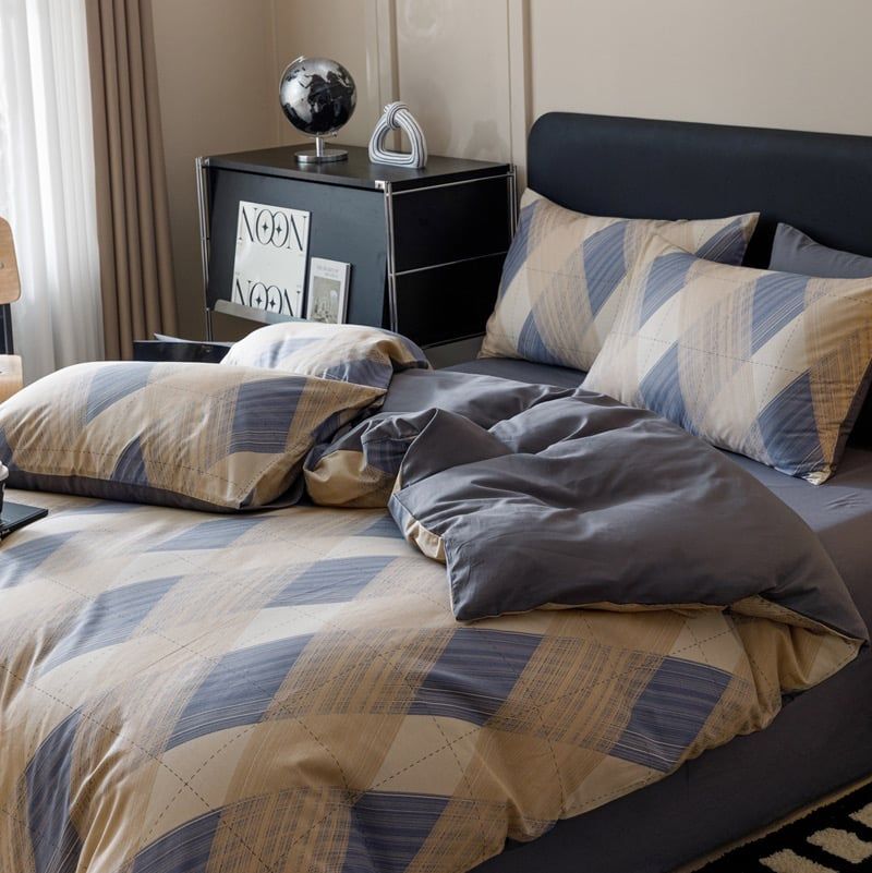 4Pcs Cotton 40s 130*70 gram/inch | Cotton Digital Printing Cover BedSet | ID COTTON4PCS025COLOR014