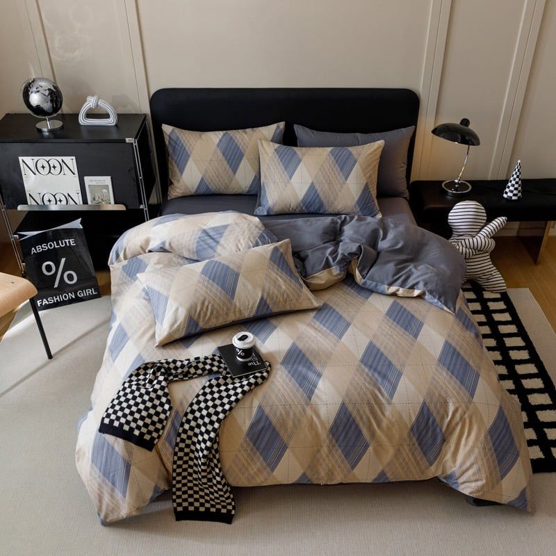 4Pcs Cotton 40s 130*70 gram/inch | Cotton Digital Printing Cover BedSet | ID COTTON4PCS025COLOR014