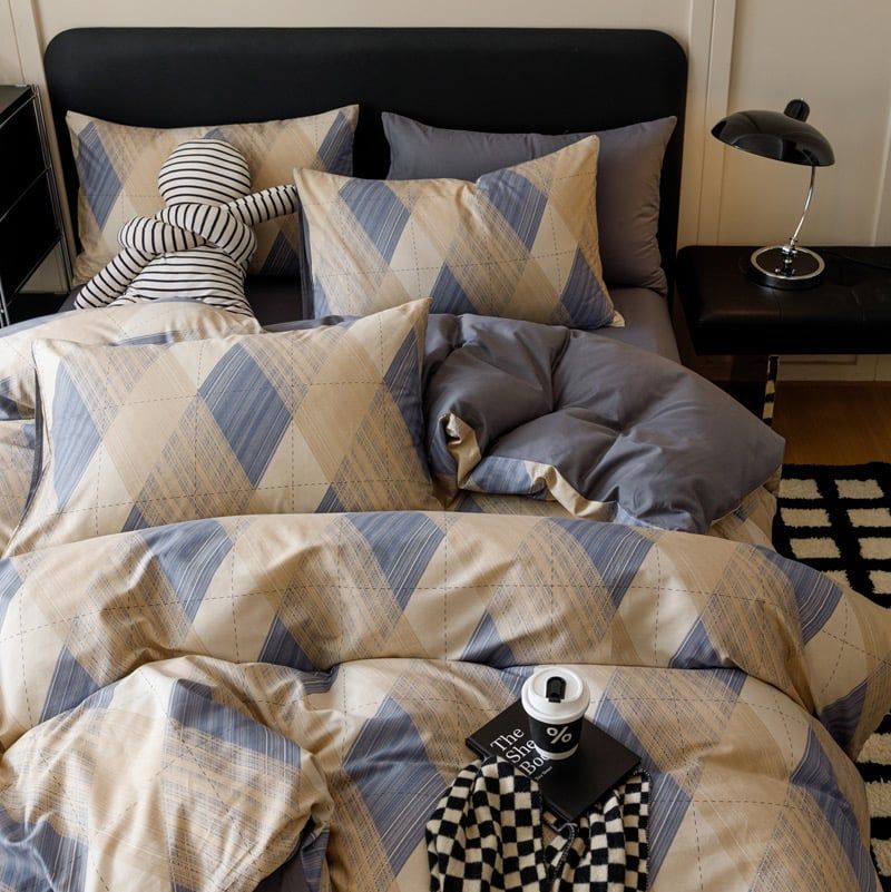 4Pcs Cotton 40s 130*70 gram/inch | Cotton Digital Printing Cover BedSet | ID COTTON4PCS025COLOR014