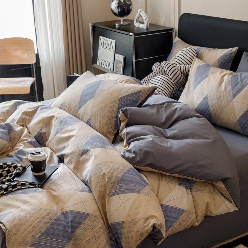 4Pcs Cotton 40s 130*70 gram/inch | Cotton Digital Printing Cover BedSet | ID COTTON4PCS025COLOR014