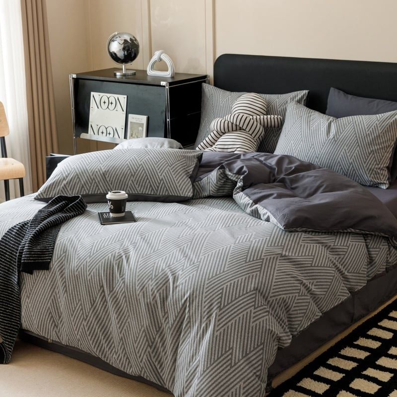 4Pcs Cotton 40s 130*70 gram/inch | Cotton Digital Printing Cover BedSet | ID COTTON4PCS025COLOR013