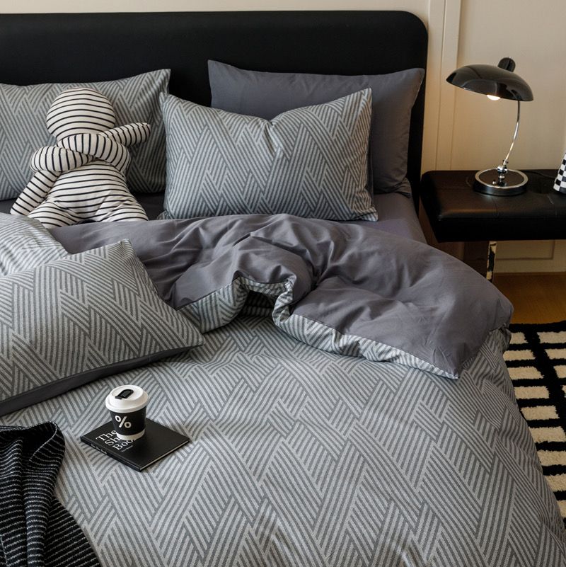 4Pcs Cotton 40s 130*70 gram/inch | Cotton Digital Printing Cover BedSet | ID COTTON4PCS025COLOR013