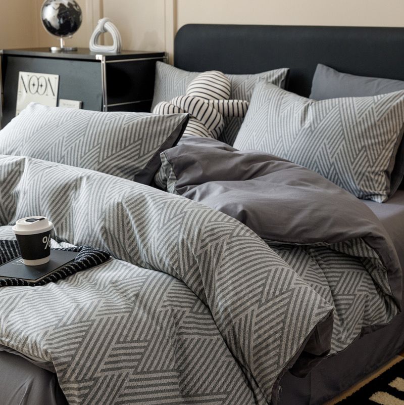 4Pcs Cotton 40s 130*70 gram/inch | Cotton Digital Printing Cover BedSet | ID COTTON4PCS025COLOR013