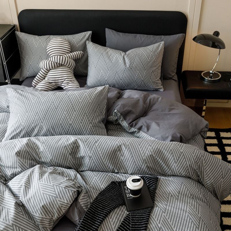 4Pcs Cotton 40s 130*70 gram/inch | Cotton Digital Printing Cover BedSet | ID COTTON4PCS025COLOR013