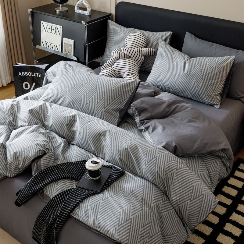 4Pcs Cotton 40s 130*70 gram/inch | Cotton Digital Printing Cover BedSet | ID COTTON4PCS025COLOR013