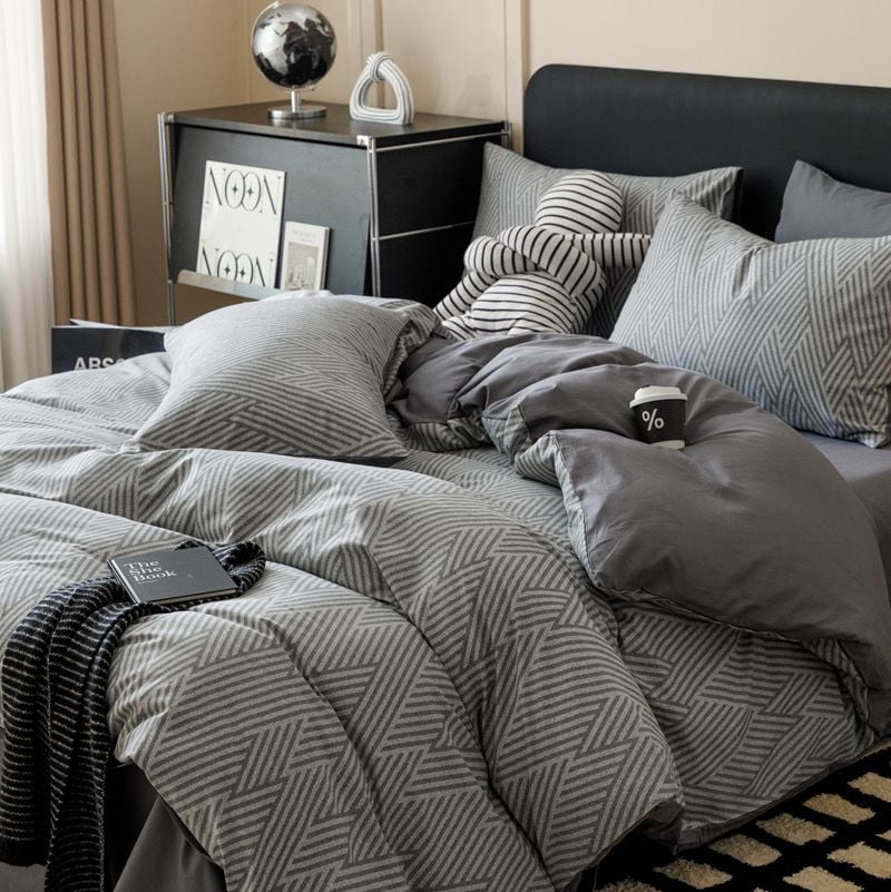 4Pcs Cotton 40s 130*70 gram/inch | Cotton Digital Printing Cover BedSet | ID COTTON4PCS025COLOR013