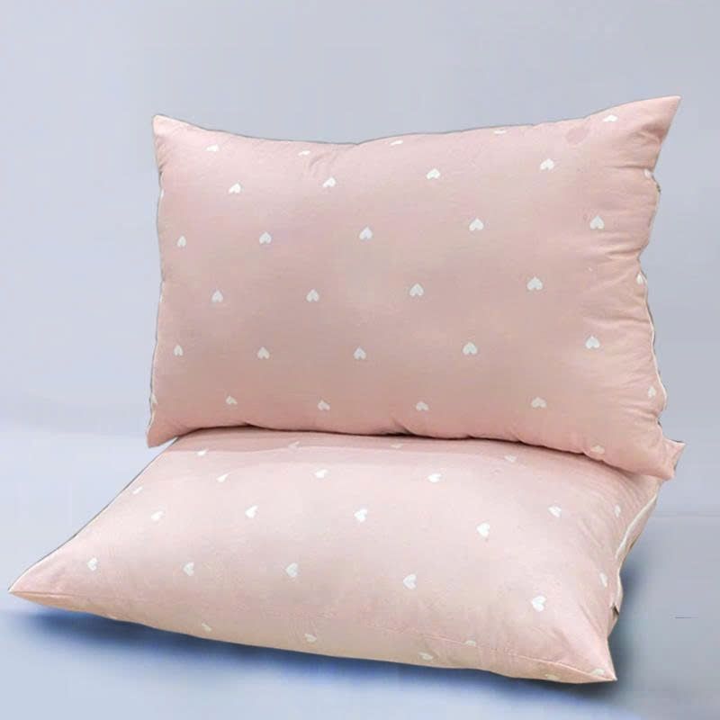 Ruột Gối Bông Đậu Cotton Đũi của nhà MARK HOME size 48*74cm Tim nhí hồng