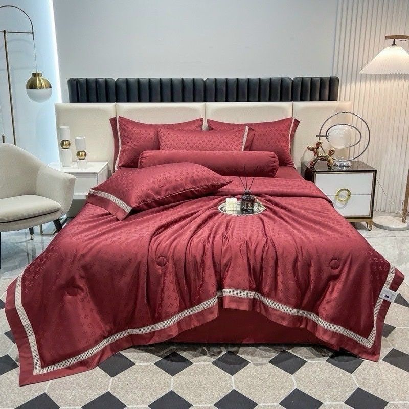 5Pcs Duvet Cover Set 60s Jacquard Silk Satin Fabric