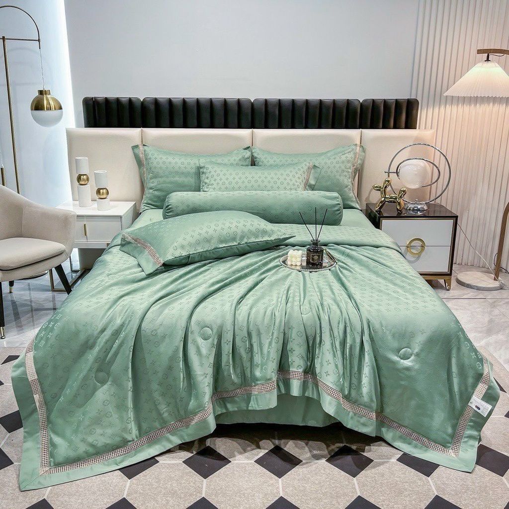 5Pcs Duvet Cover Set 60s Jacquard Silk Satin Fabric