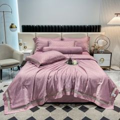 5Pcs Duvet Cover Set 60s Jacquard Silk Satin Fabric