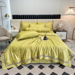 5Pcs Duvet Cover Set 60s Jacquard Silk Satin Fabric