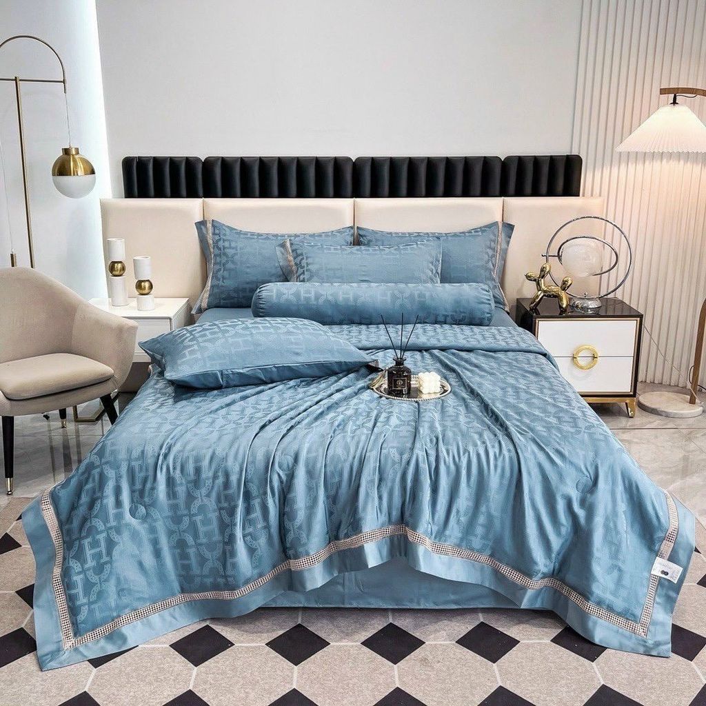 5Pcs Duvet Cover Set 60s Jacquard Silk Satin Fabric