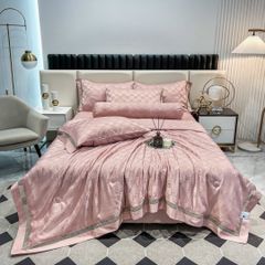 5Pcs Duvet Cover Set 60s Jacquard Silk Satin Fabric