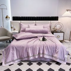 5Pcs Duvet Cover Set 60s Jacquard Silk Satin Fabric