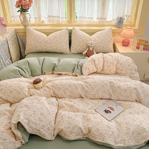 4Pcs PreCloud Linen | Set Đũi Xu Kem Style trẻ trung hiện đại | ID 4PCSPRECLOUD27