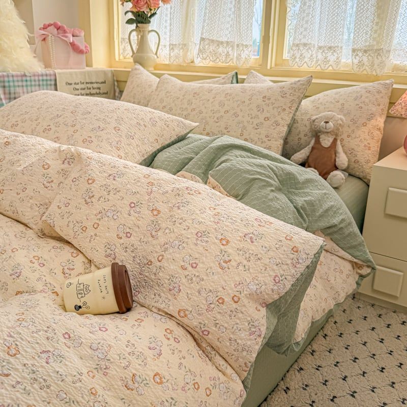 4Pcs PreCloud Linen | Set Đũi Xu Kem Style trẻ trung hiện đại | ID 4PCSPRECLOUD27
