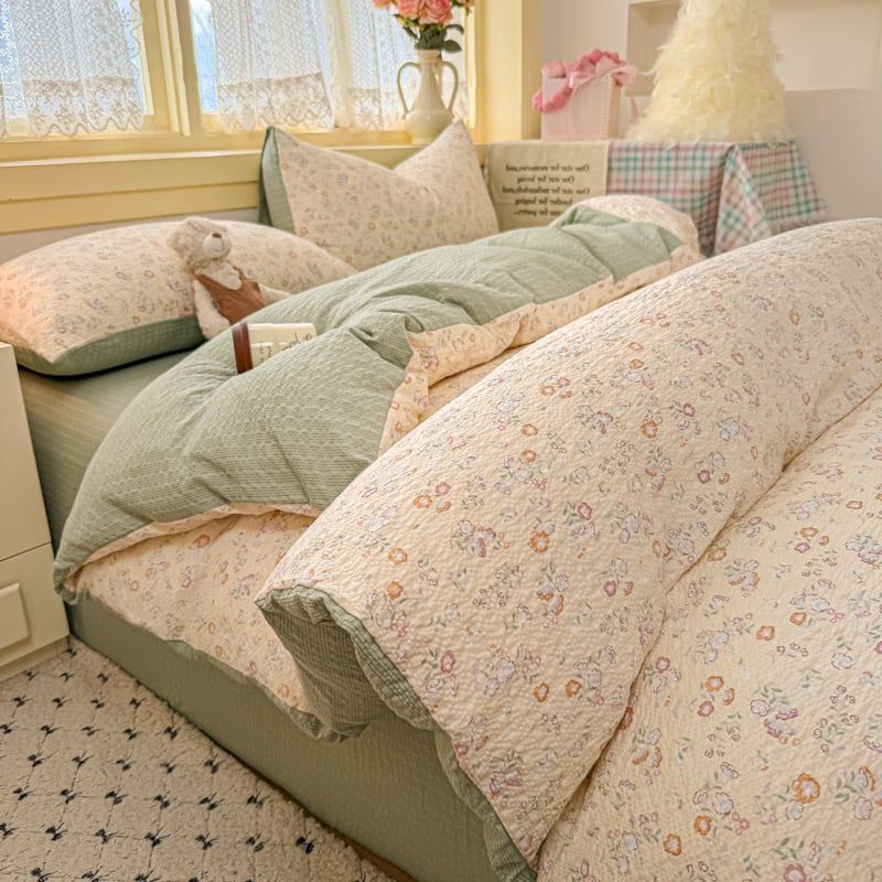 4Pcs PreCloud Linen | Set Đũi Xu Kem Style trẻ trung hiện đại | ID 4PCSPRECLOUD27