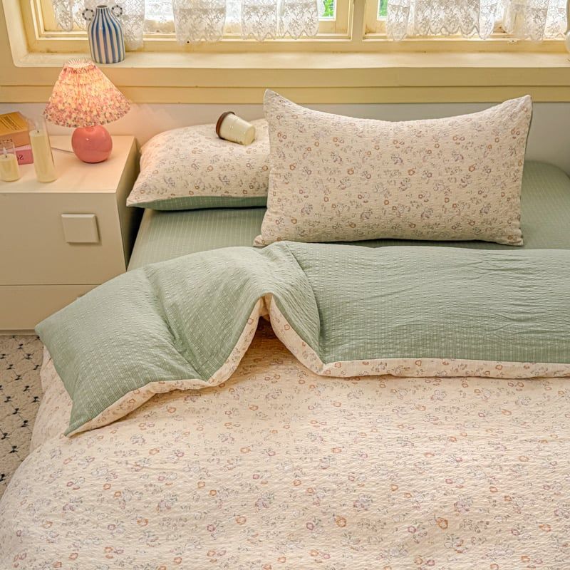 4Pcs PreCloud Linen | Set Đũi Xu Kem Style trẻ trung hiện đại | ID 4PCSPRECLOUD27