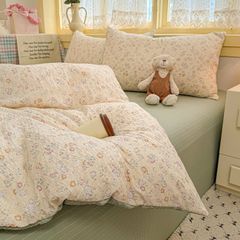 4Pcs PreCloud Linen | Set Đũi Xu Kem Style trẻ trung hiện đại | ID 4PCSPRECLOUD27