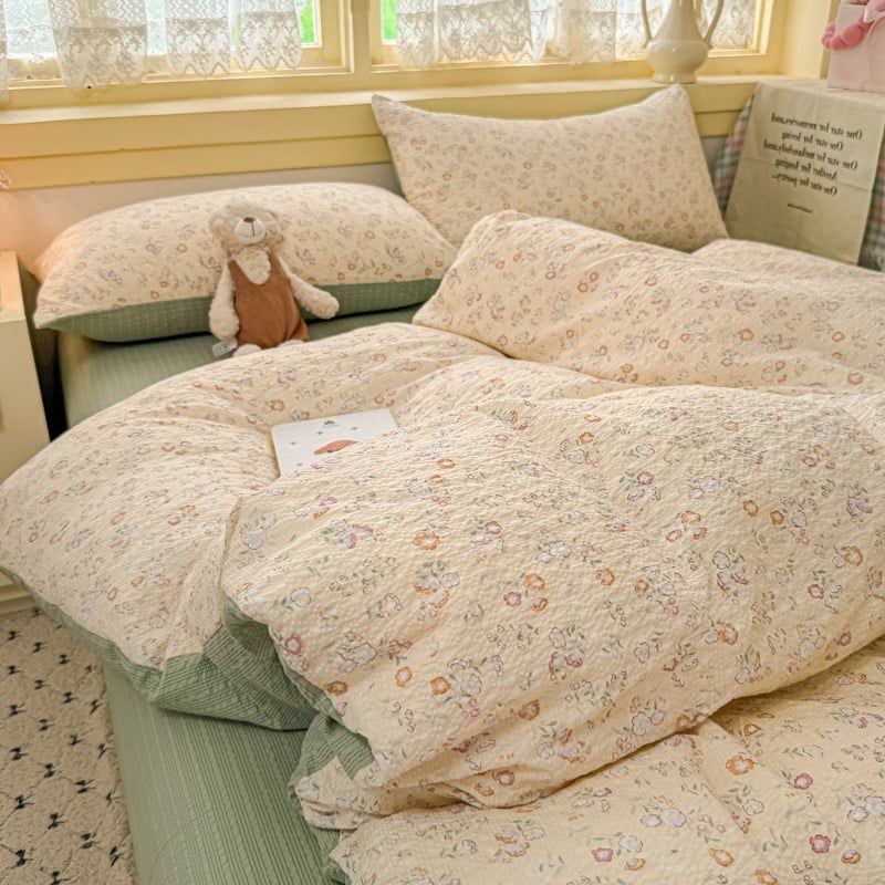 4Pcs PreCloud Linen | Set Đũi Xu Kem Style trẻ trung hiện đại | ID 4PCSPRECLOUD27