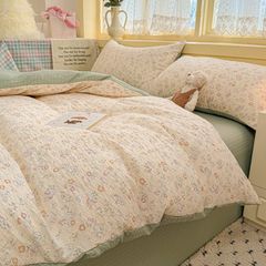 4Pcs PreCloud Linen | Set Đũi Xu Kem Style trẻ trung hiện đại | ID 4PCSPRECLOUD27