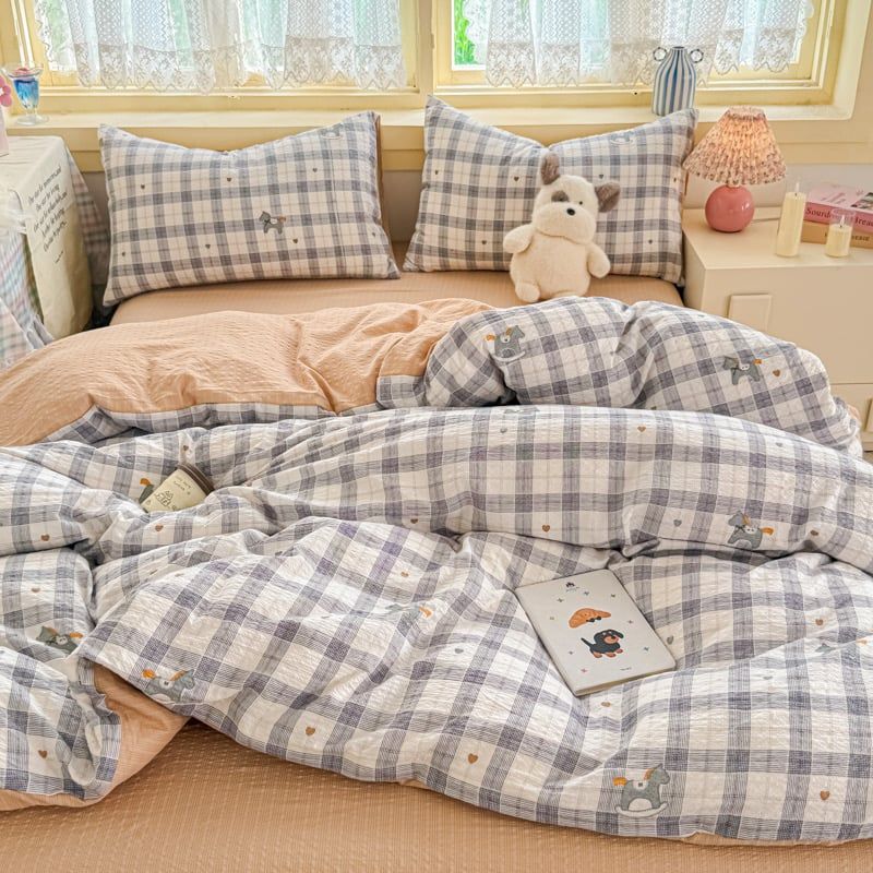 4Pcs PreCloud Linen | Set Đũi Xu Kem Style trẻ trung hiện đại | ID 4PCSPRECLOUD29
