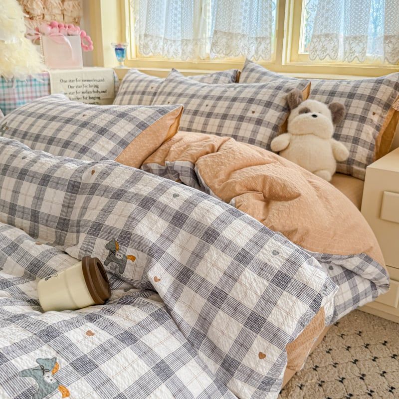 4Pcs PreCloud Linen | Set Đũi Xu Kem Style trẻ trung hiện đại | ID 4PCSPRECLOUD29