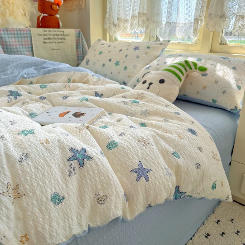 4Pcs PreCloud Linen | Set Đũi Xu Kem Style trẻ trung hiện đại | ID 4PCSPRECLOUD30