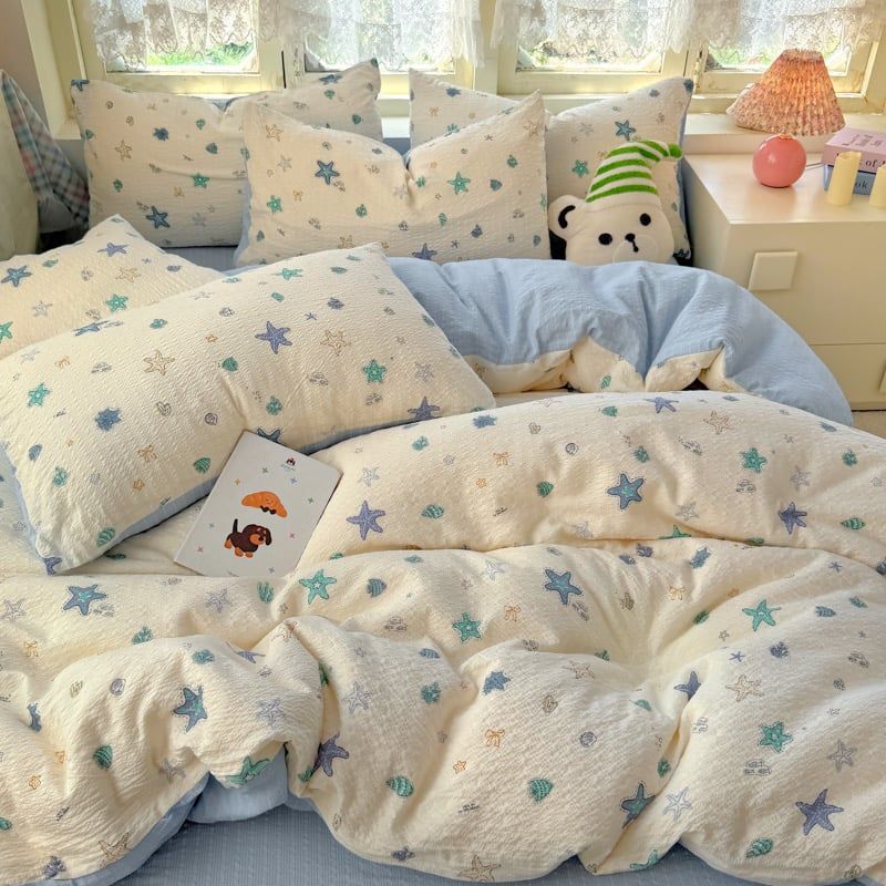4Pcs PreCloud Linen | Set Đũi Xu Kem Style trẻ trung hiện đại | ID 4PCSPRECLOUD30