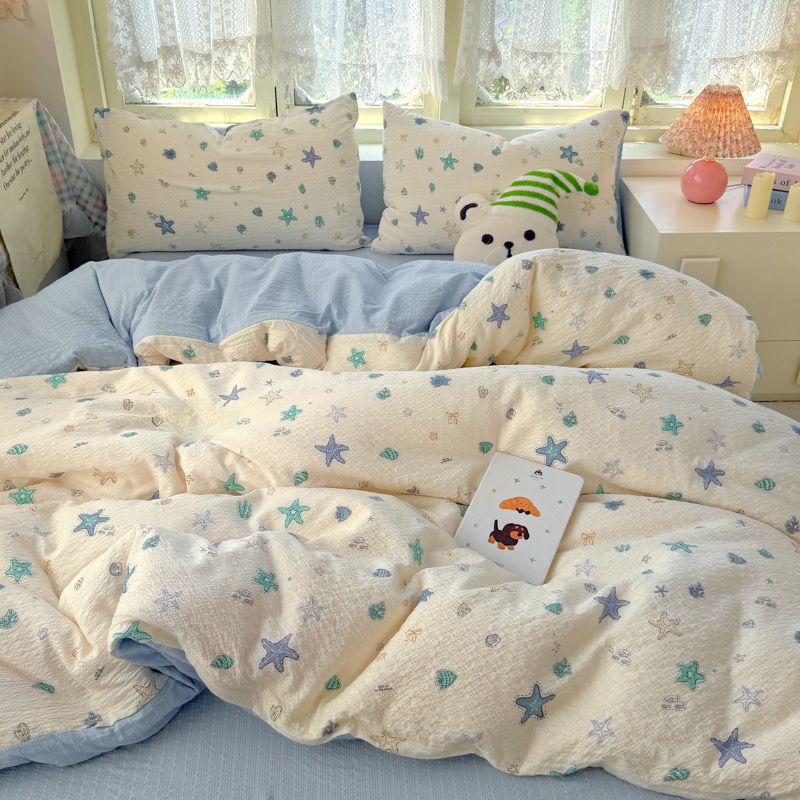 4Pcs PreCloud Linen | Set Đũi Xu Kem Style trẻ trung hiện đại | ID 4PCSPRECLOUD30