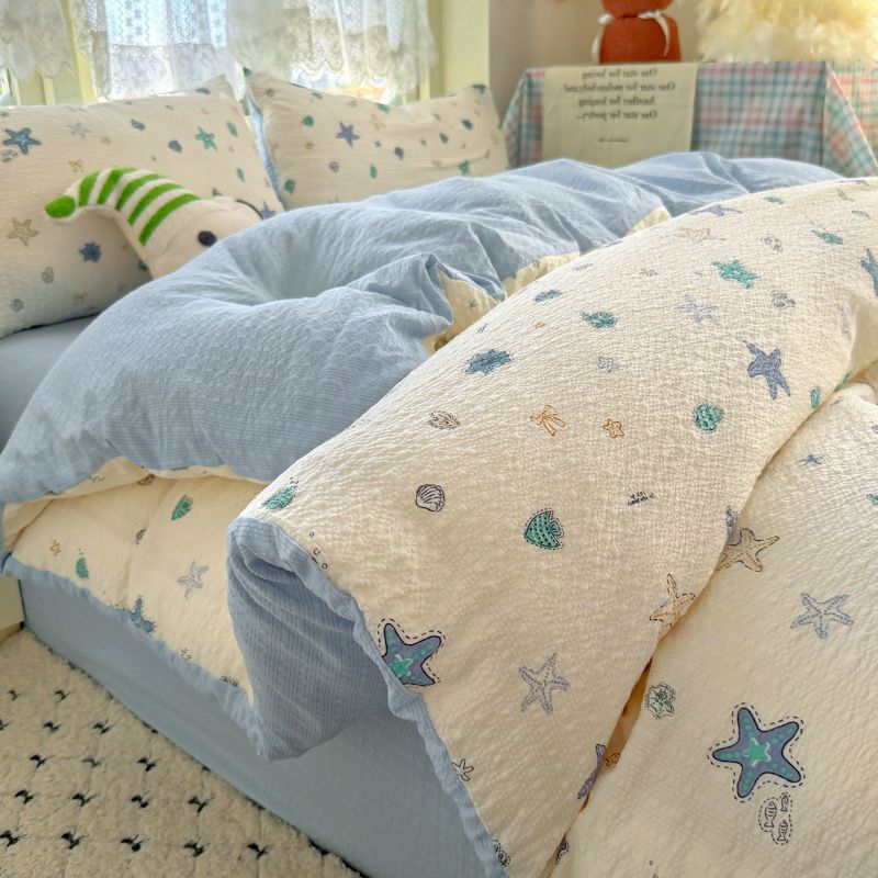 4Pcs PreCloud Linen | Set Đũi Xu Kem Style trẻ trung hiện đại | ID 4PCSPRECLOUD30