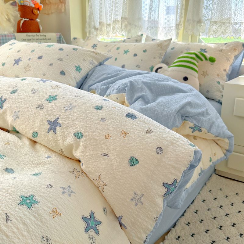 4Pcs PreCloud Linen | Set Đũi Xu Kem Style trẻ trung hiện đại | ID 4PCSPRECLOUD30