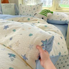 4Pcs PreCloud Linen | Set Đũi Xu Kem Style trẻ trung hiện đại | ID 4PCSPRECLOUD30
