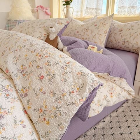 4Pcs PreCloud Linen | Set Đũi Xu Kem Style trẻ trung hiện đại | ID 4PCSPRECLOUD32