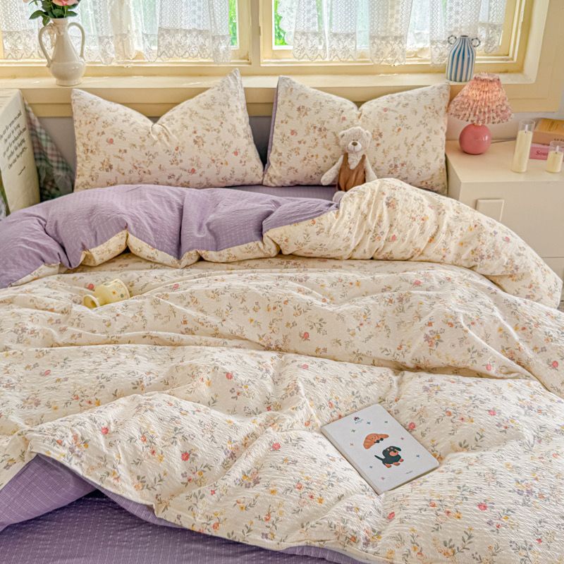 4Pcs PreCloud Linen | Set Đũi Xu Kem Style trẻ trung hiện đại | ID 4PCSPRECLOUD32