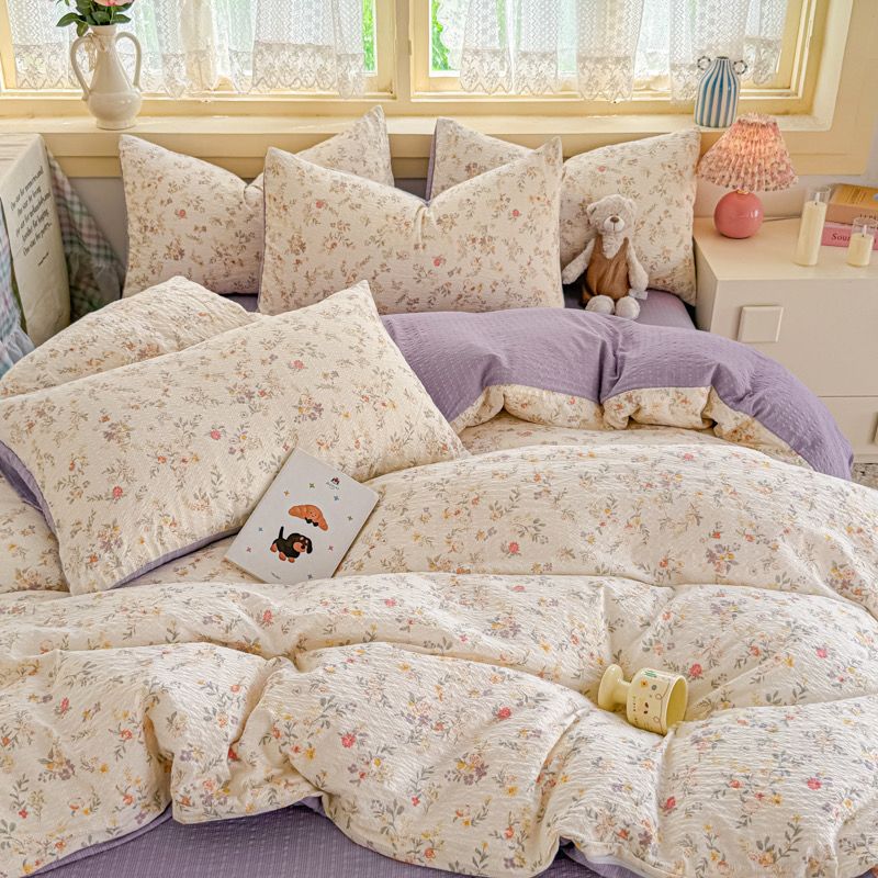 4Pcs PreCloud Linen | Set Đũi Xu Kem Style trẻ trung hiện đại | ID 4PCSPRECLOUD32