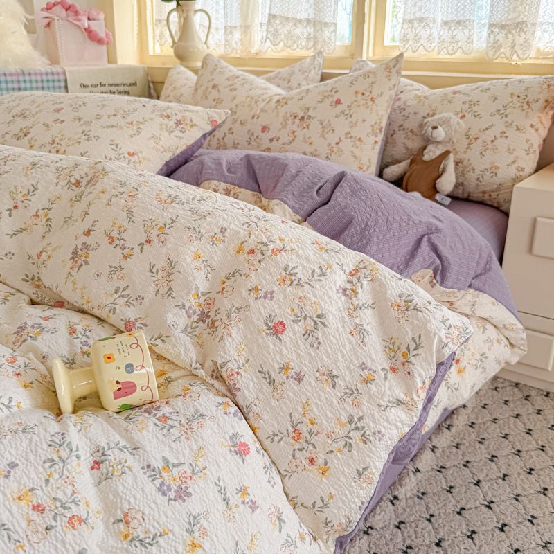 4Pcs PreCloud Linen | Set Đũi Xu Kem Style trẻ trung hiện đại | ID 4PCSPRECLOUD32