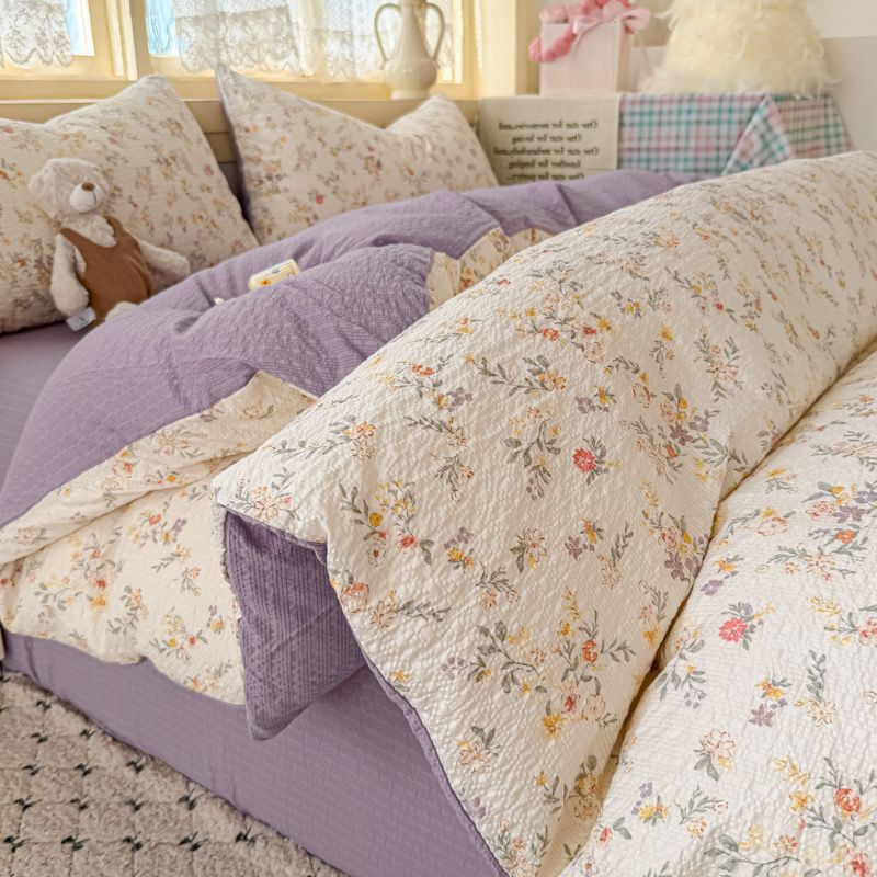 4Pcs PreCloud Linen | Set Đũi Xu Kem Style trẻ trung hiện đại | ID 4PCSPRECLOUD32
