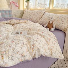 4Pcs PreCloud Linen | Set Đũi Xu Kem Style trẻ trung hiện đại | ID 4PCSPRECLOUD32
