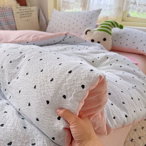 4Pcs PreCloud Linen | Set Đũi Xu Kem Style trẻ trung hiện đại | ID 4PCSPRECLOUD33